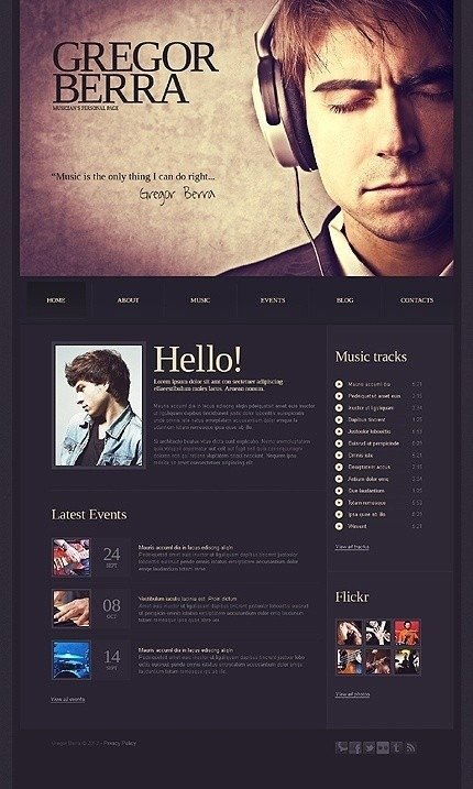 Custom Music Web Design & EPK Sample
