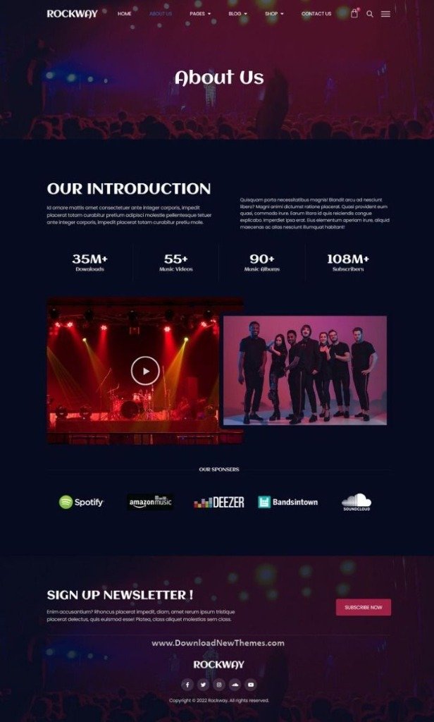 Rockway Band Tour & Merch Website